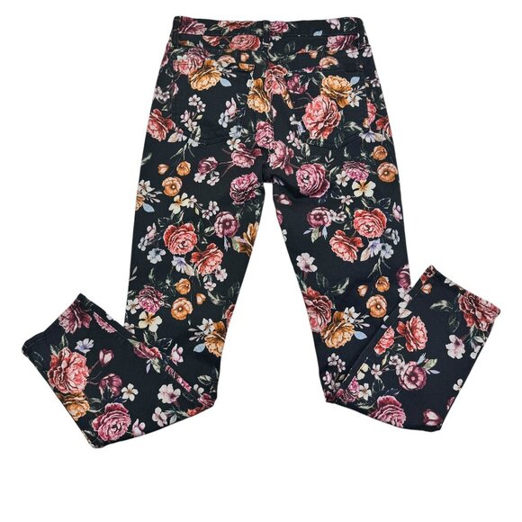 Jen7 7 All Mankind Romantic Floral Printed Ankle Skinny Pants Women's Size 4 - Picture 5 of 8
